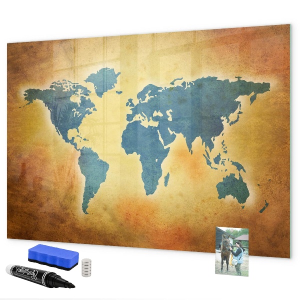 Magnetyczna tablica do rysowania Mapa świata z miejscem na zdjęcia