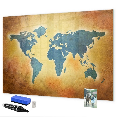 Magnetyczna tablica do rysowania Mapa świata z miejscem na zdjęcia