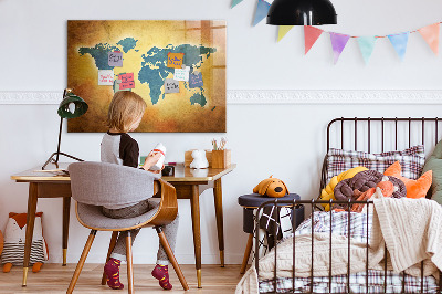Magnetyczna tablica do rysowania Mapa świata z miejscem na zdjęcia