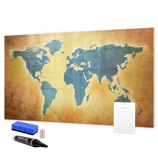 Magnetyczna tablica do rysowania Mapa świata z miejscem na zdjęcia