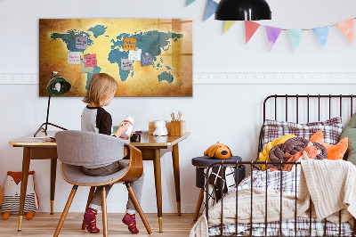 Magnetyczna tablica do rysowania Mapa świata z miejscem na zdjęcia