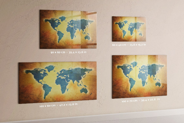 Magnetyczna tablica do rysowania Mapa świata z miejscem na zdjęcia