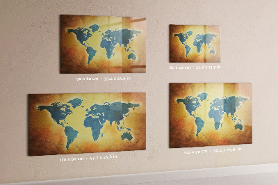Magnetyczna tablica do rysowania Mapa świata z miejscem na zdjęcia