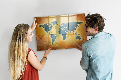 Magnetyczna tablica do rysowania Mapa świata z miejscem na zdjęcia