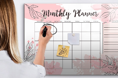 Magnetyczna tablica do rysowania Planer miesięczny z miejscem na zdjęcia