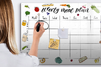 Tablica do rysowania magnetyczna Plan posiłków na każdy tydzień