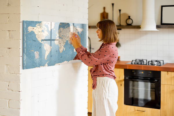 Tablica magnetyczna z pisakiem Mapa świata z osobistymi wspomnieniami