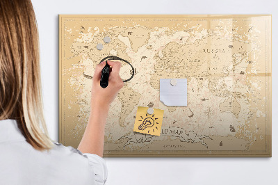 Magnetyczna tablica do rysowania Mapa świata z zdjęciami i akcesoriami