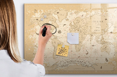 Magnetyczna tablica do rysowania Mapa świata z zdjęciami i akcesoriami