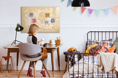 Magnetyczna tablica do rysowania Mapa świata z zdjęciami i akcesoriami