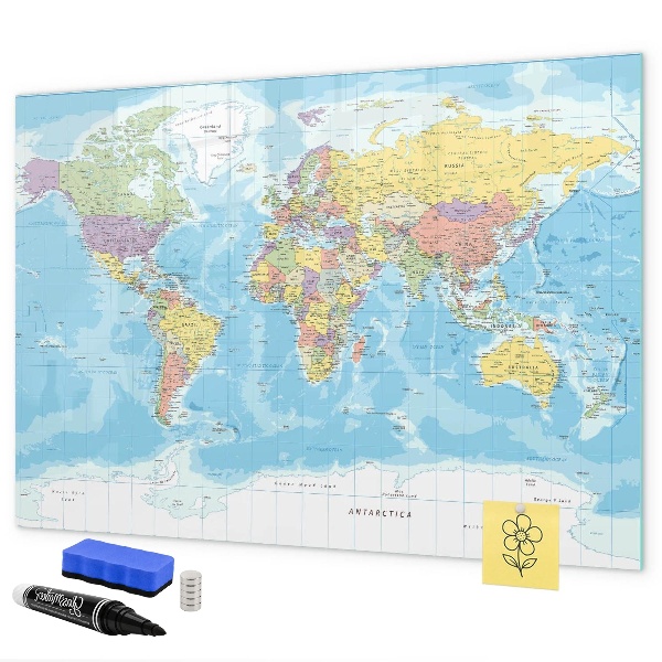 Magnetyczna tablica do rysowania Mapa świata z osobistymi wspomnieniami