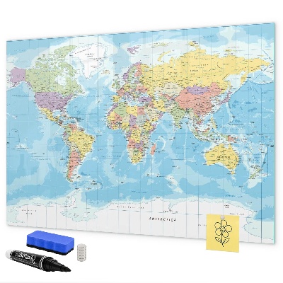 Magnetyczna tablica do rysowania Mapa świata z osobistymi wspomnieniami