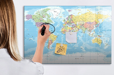 Magnetyczna tablica do rysowania Mapa świata z osobistymi wspomnieniami