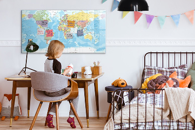 Magnetyczna tablica do rysowania Mapa świata z osobistymi wspomnieniami