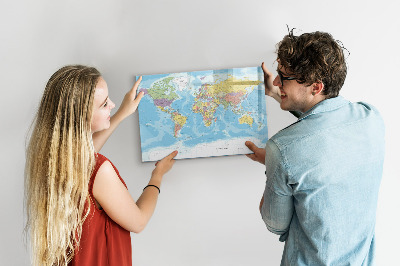 Magnetyczna tablica do rysowania Mapa świata z osobistymi wspomnieniami
