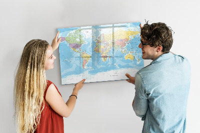 Magnetyczna tablica do rysowania Mapa świata z osobistymi wspomnieniami