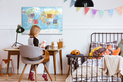 Magnetyczna tablica do rysowania Mapa świata z osobistymi wspomnieniami