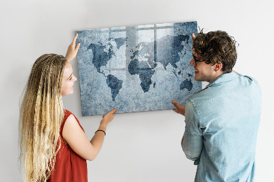 Tablica do rysowania magnetyczna Mapa świata z osobistymi wspomnieniami