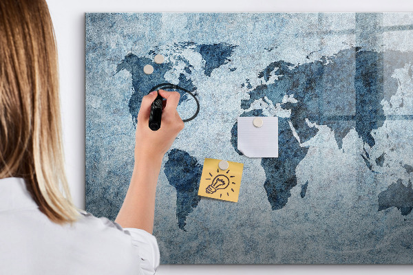 Tablica do rysowania magnetyczna Mapa świata z osobistymi wspomnieniami