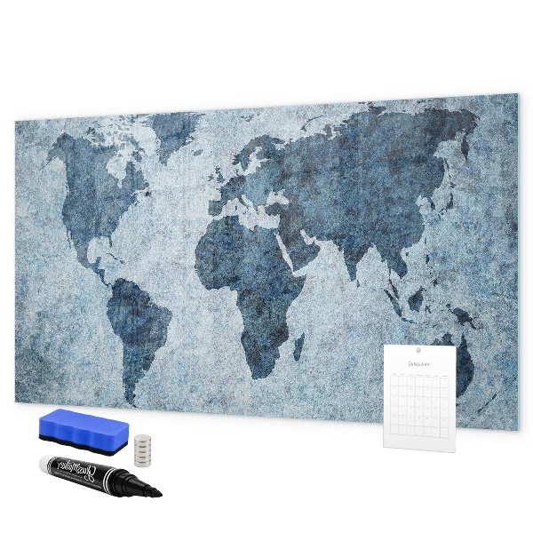 Tablica do rysowania magnetyczna Mapa świata z osobistymi wspomnieniami