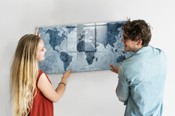 Tablica do rysowania magnetyczna Mapa świata z osobistymi wspomnieniami
