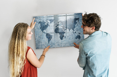 Tablica do rysowania magnetyczna Mapa świata z osobistymi wspomnieniami
