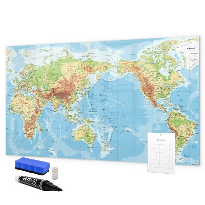 Tablica do rysowania magnetyczna Mapa świata z zdjęciami i akcesoriami