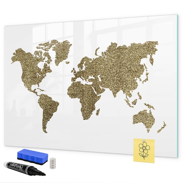 Magnetyczna tablica do rysowania Mapa świata z miejscami do zdjęć