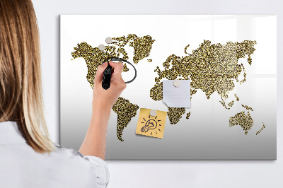 Magnetyczna tablica do rysowania Mapa świata z miejscami do zdjęć