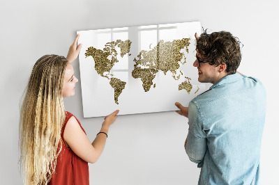 Magnetyczna tablica do rysowania Mapa świata z miejscami do zdjęć