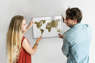 Magnetyczna tablica do rysowania Mapa świata z miejscami do zdjęć