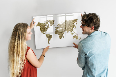 Magnetyczna tablica do rysowania Mapa świata z miejscami do zdjęć