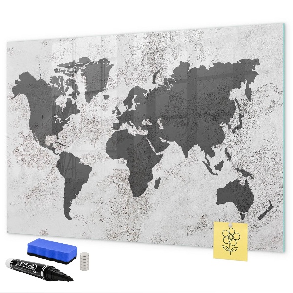 Tablica do rysowania magnetyczna Mapa świata z wspomnieniami i notatkami
