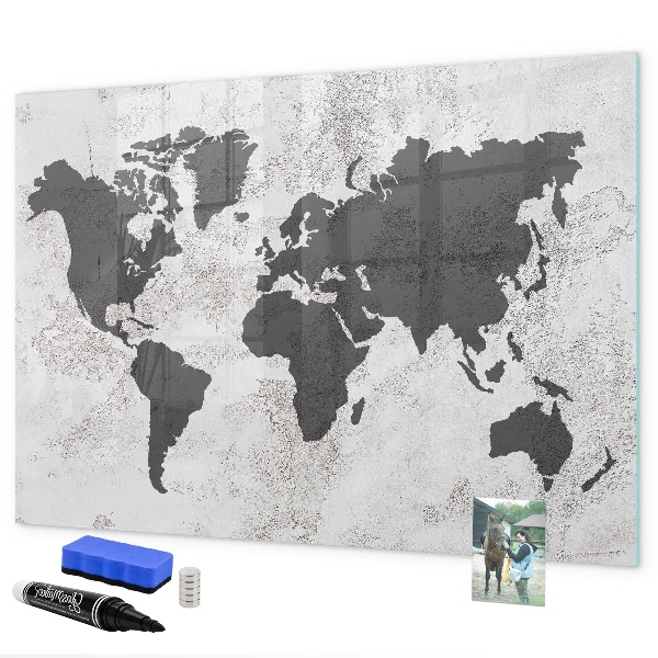 Tablica do rysowania magnetyczna Mapa świata z wspomnieniami i notatkami