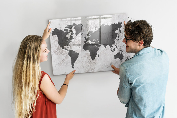 Tablica do rysowania magnetyczna Mapa świata z wspomnieniami i notatkami