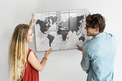 Tablica do rysowania magnetyczna Mapa świata z wspomnieniami i notatkami
