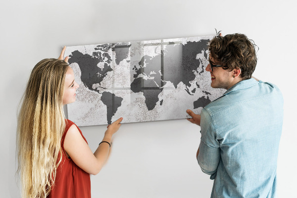 Tablica do rysowania magnetyczna Mapa świata z wspomnieniami i notatkami