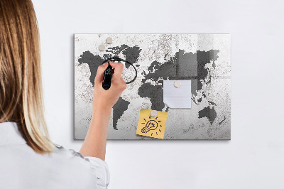 Tablica do rysowania magnetyczna Mapa świata z wspomnieniami i notatkami