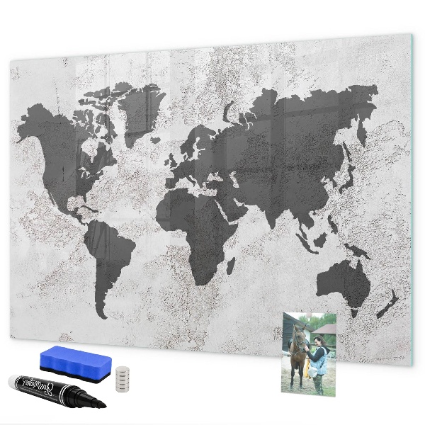 Tablica do rysowania magnetyczna Mapa świata z wspomnieniami i notatkami