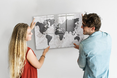 Tablica do rysowania magnetyczna Mapa świata z wspomnieniami i notatkami