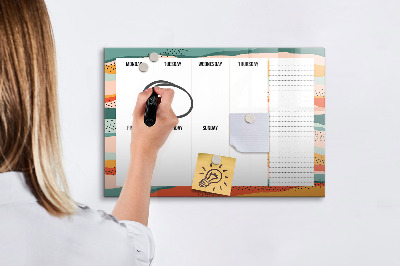 Tablica magnetyczna z pisakiem Planer tygodniowy z miejscem na zdjęcia