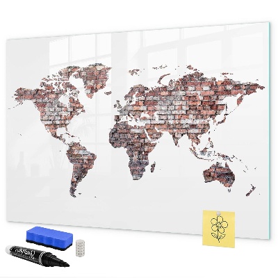 Tablica magnetyczna z pisakiem Mapa świata z miejscami na zdjęcia