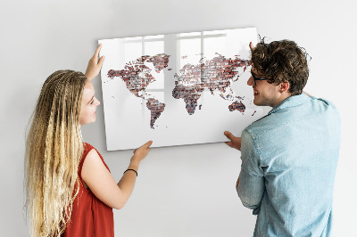 Tablica magnetyczna z pisakiem Mapa świata z miejscami na zdjęcia