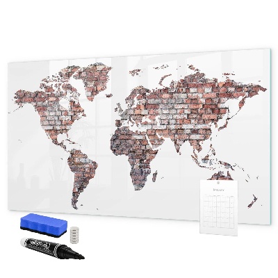 Tablica magnetyczna z pisakiem Mapa świata z miejscami na zdjęcia