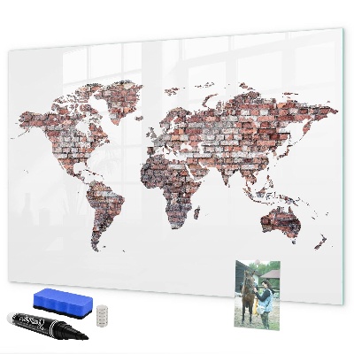 Tablica magnetyczna z pisakiem Mapa świata z miejscami na zdjęcia