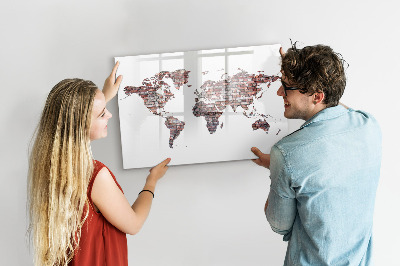 Tablica magnetyczna z pisakiem Mapa świata z miejscami na zdjęcia