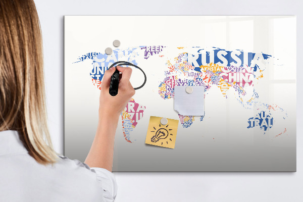 Tablica do rysowania magnetyczna Mapa świata z osobistymi wspomnieniami