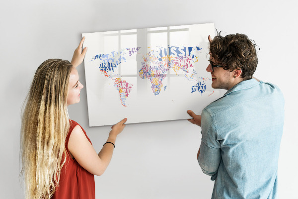 Tablica do rysowania magnetyczna Mapa świata z osobistymi wspomnieniami
