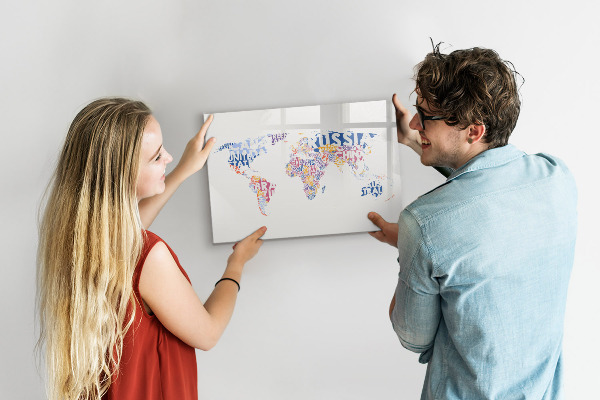 Tablica do rysowania magnetyczna Mapa świata z osobistymi wspomnieniami