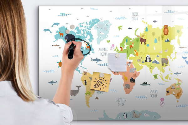 Tablica do rysowania magnetyczna Interaktywna mapa świata do personalizacji